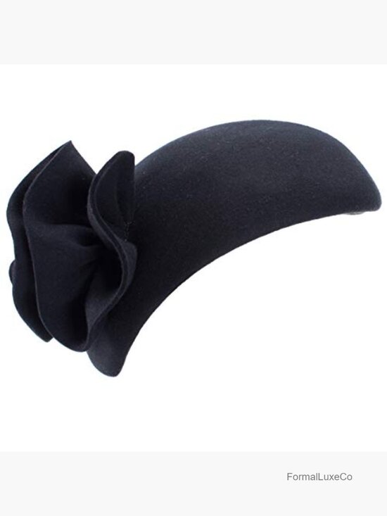 Vintage Wool Felt Fascinator Hat with Adjustable Clip and Ribbon Band main image 6
